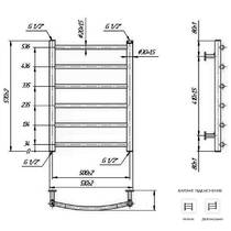 Рушникосушарка водяна Mario INOX Класік 570х530/500, золото, фото №3