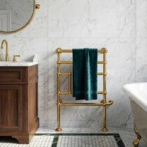 Полотенцесушитель электрический Margaroli 9-500 Armonia 1042х600 150 Вт, золото, фото №1