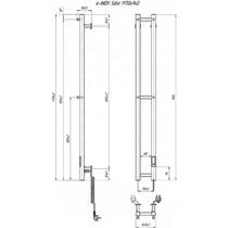 Рушникосушарка електрична Маріо e-INOX Соле 1170х140 TR 2.0 K 65 Вт з кабелем і вилкою та набором для прихованого підключення, графіт, фото №3