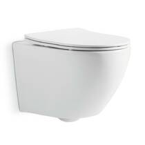 Унітаз підвісний Devit Universal DUN30201111W безобідковий з кришкою soft-close та Vortex Flush, білий, фото №2