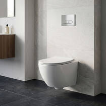 Унітаз підвісний Devit Universal DUN30201111W безобідковий з кришкою soft-close та Vortex Flush, білий, фото №1