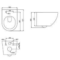 Унітаз підвісний Devit Universal DUN30201111W безобідковий з кришкою soft-close та Vortex Flush, білий, фото №3