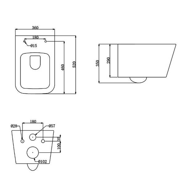 Унітаз підвісний Devit Linea DLI30401111W безобідковий з кришкою soft-close та Vortex Flush, білий, фото 3
