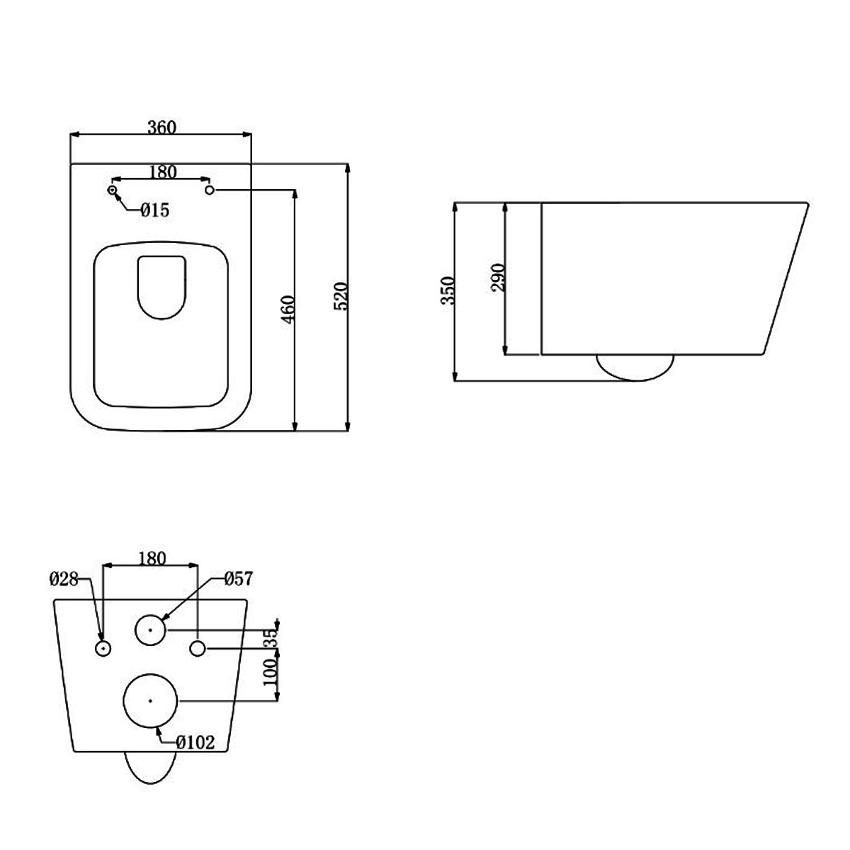 DLI30401111W Linea Підвісний безобідковий унітаз з кришкою soft-close та Vortex Flush, білий (1 сорт)