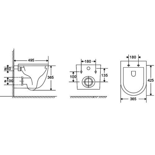 Унітаз підвісний Devit Flow DFL0460111W 490х365х370mm з кришкою soft-close, білий глянець, фото 8