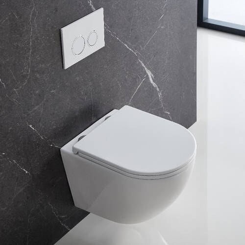 Унітаз підвісний Devit Flow DFL0460111W 490х365х370mm з кришкою soft-close, білий глянець, фото 11