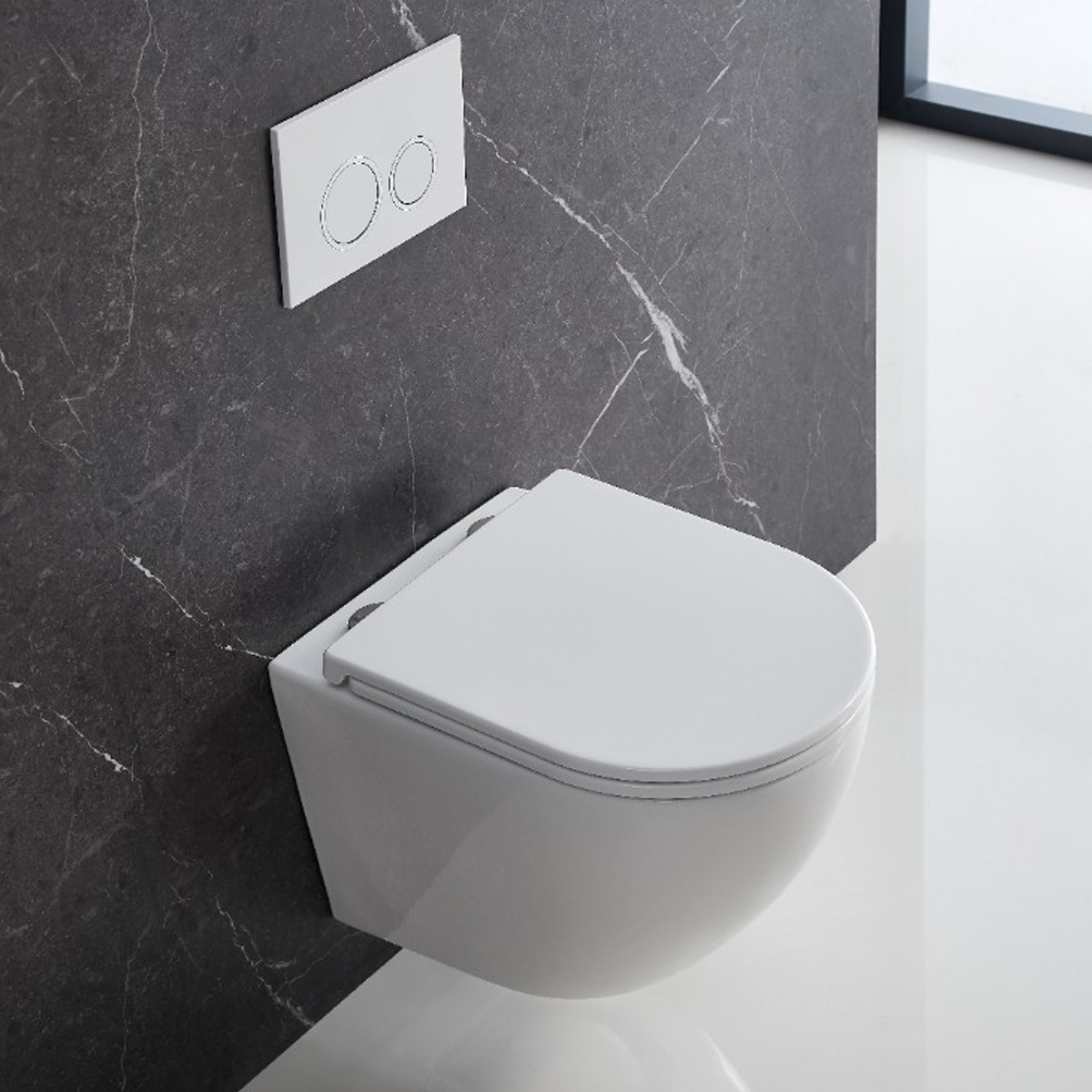 DFL0460111W Flow Унітаз підвісний 495*365*365mm з кришкою soft-close, Vortex Flush, білий глянець (1 сорт)