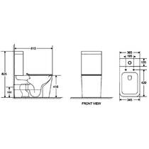 Унітаз-компакт Devit Flow square DFL2170211W 610x365x825мм з кришкою soft-close, Vortex Flush, білий глянець, фото №3