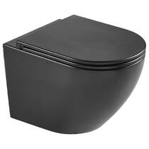 Подвесной унитаз Devit Flow DFL0460111MB 490?365?370 мм с крышкой soft-close, матовый черный, фото №2