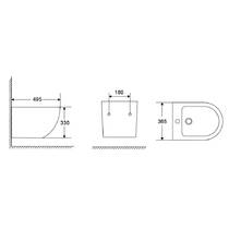 Біде Devit Flow DFL0460400W 495x365x330мм з отвором під змішувач, білий глянець, фото №3