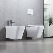 Біде підвісне Devit Flow square DFL0520400W з отвором під змішувач, білий глянець, фото №5