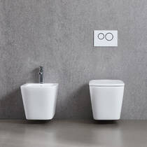 Біде підвісне Devit Flow square DFL0520400W з отвором під змішувач, білий глянець, фото №4