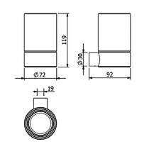 Стакан Kludi Vela R 58975N5 с держателем никель матовый, фото №3