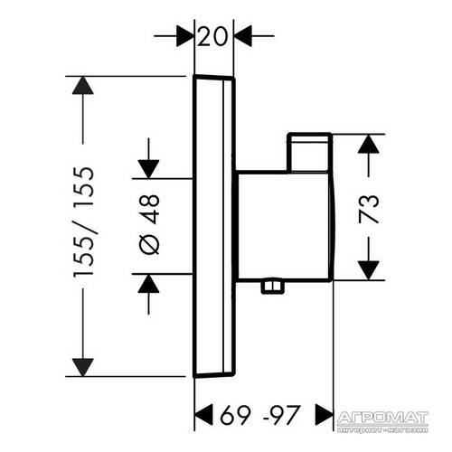 Змішувач прихованого монтажу для душу Hansgrohe ShowerSelect Highflow 15760000 з термостатом, фото 2