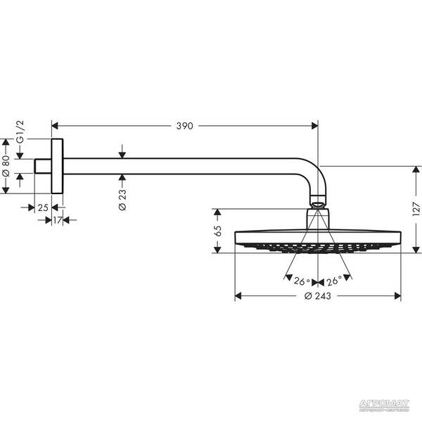 Верхній душ Hansgrohe Raindance Select S 26466400, фото 4