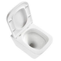 Унітаз підвісний Devit Flow square DFL0520111W безобідковий з кришкою soft-close та Vortex Flush, білий глянець, фото №6