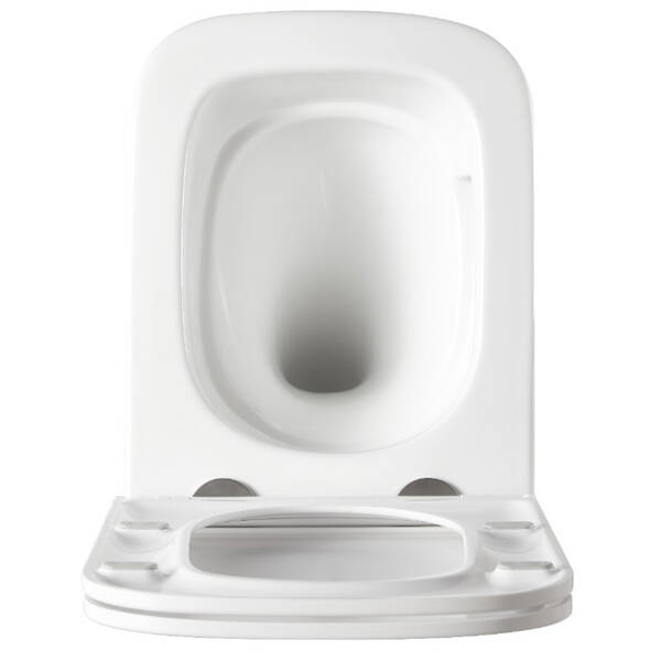 Унітаз підвісний Devit Flow square DFL0520111W безобідковий з кришкою soft-close та Vortex Flush, білий глянець, фото 11