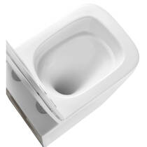 Унітаз підвісний Devit Flow square DFL0520111W безобідковий з кришкою soft-close та Vortex Flush, білий глянець, фото №7