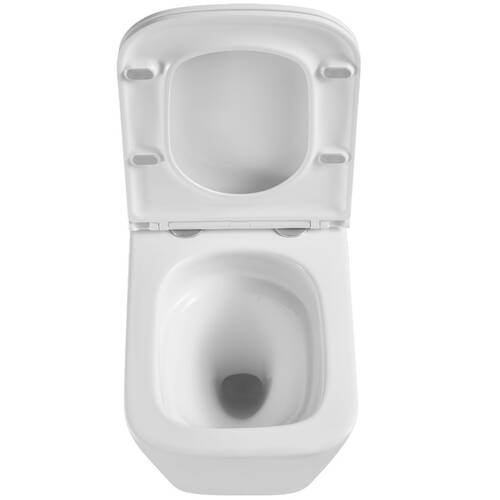 Унітаз підвісний Devit Flow square DFL0520111W безобідковий з кришкою soft-close та Vortex Flush, білий глянець, фото 5