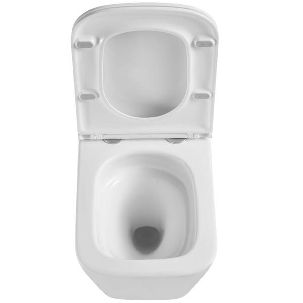 Унітаз підвісний Devit Flow square DFL0520111W безобідковий з кришкою soft-close та Vortex Flush, білий глянець, фото 5