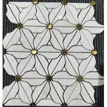 Мозаїка MOZAICO DE LUX V-MOS VJQ-13 FLOWER WHITE 30,5х30,5 см, фото №1
