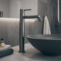 Змішувач для раковини Devit Flow 550536GM високий, gun metal