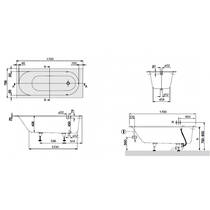 Ванна кварилова Villeroy&Boch Oberon uBQ177OBE2V-RW 170х70см білий мат, фото №3