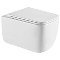 Унітаз підвісний Devit Grid DGR0760111W безобідковий з кришкою soft-close та Vortex Flush, білий, фото №2