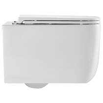 Унітаз підвісний Devit Grid DGR0760111W безобідковий з кришкою soft-close та Vortex Flush, білий, фото №3
