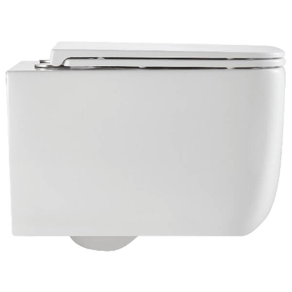 Унітаз підвісний Devit Grid DGR0760111W безобідковий з кришкою soft-close та Vortex Flush, білий, фото 3