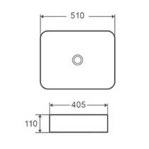 Раковина прямокутна Devit Flow square DFL2170100W510х405х110 мм на стільницю, біла, фото №3