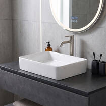 Раковина прямокутна Devit Flow square DFL2170100W510х405х110 мм на стільницю, біла, фото №4