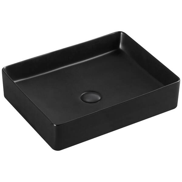 DFL2170100MB Flow square Раковина прямокутна 510х405х110 мм на стільницю, без переливу, чорна матова — фото 2