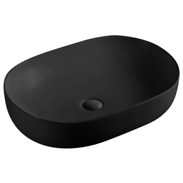 DFO2190100MB Forma Раковина овальна 600х415х140мм на стільницю, без переливу, чорна матова — фото 2