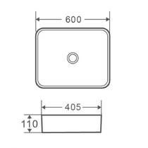 Раковина прямокутна Devit Flow square DFL2174100W 600х405х110мм на стільницю, без переливу, біла, фото №3