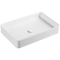 Раковина прямокутна Devit Flow square DFL2174100W 600х405х110мм на стільницю, без переливу, біла, фото №2
