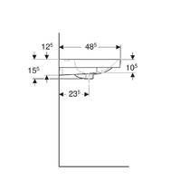 Раковина Geberit Aniara 510.052.00.1 подвесная/мебельная 75,5 см с переливом, с отв. под смеситель, белый глянец, фото №5