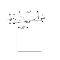 Раковина Geberit Aniara 510.053.00.1 подвесная/мебельная 90,5 см с переливом, с отв. под смеситель, белый глянец, фото №5