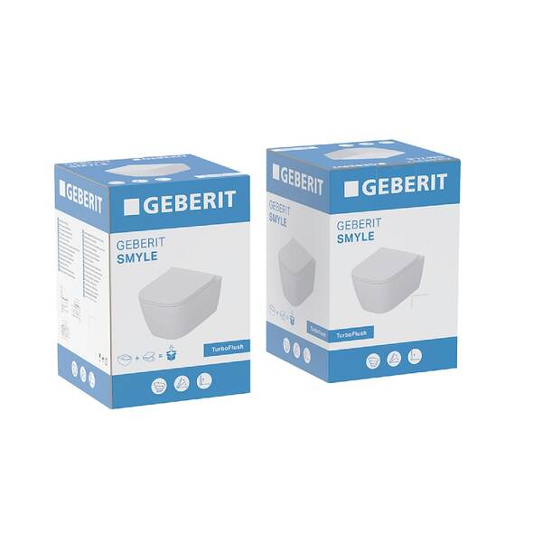 Унітаз підвісний Geberit Smyle Square 503.171.00.1 TurboFlush, із сидінням Softсlose, QuickRelease (Sandwich), фото 6