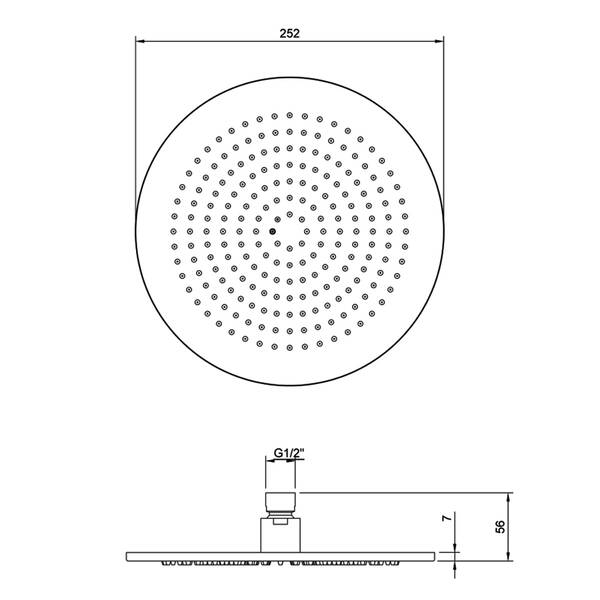 TVC000001000K5 Universal Showers душова лійка, чорний матовий — фото 3