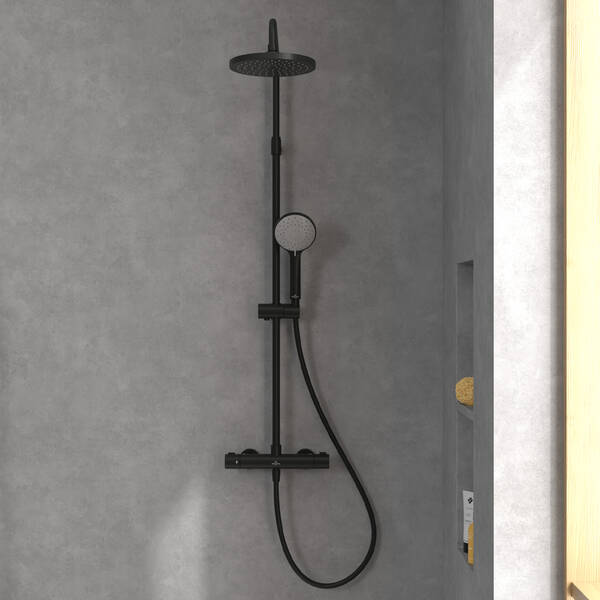 TVS109002000K5 Universal Showers  Душова система з термостатом, матовий чорний — фото 7