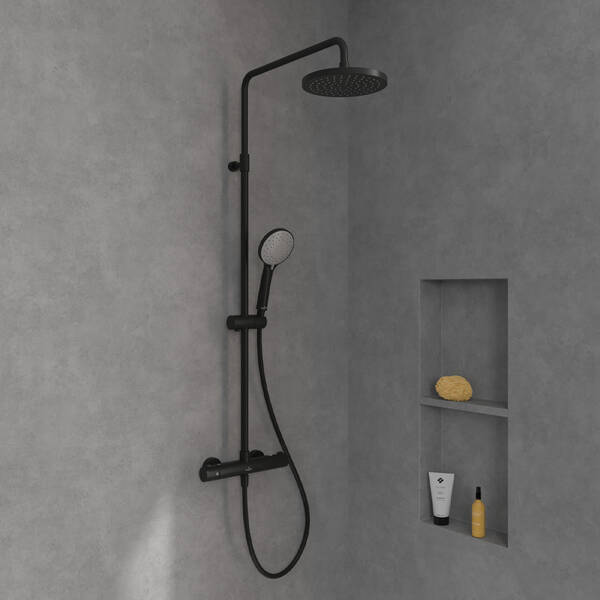 TVS109002000K5 Universal Showers Душова система з термостатом, матовий чорний