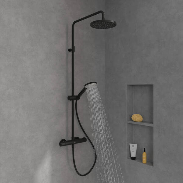 TVS109002000K5 Universal Showers  Душова система з термостатом, матовий чорний — фото 10