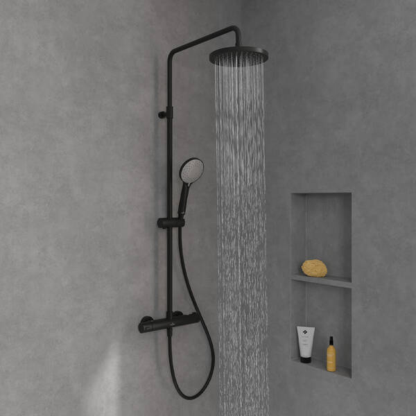 TVS109002000K5 Universal Showers  Душова система з термостатом, матовий чорний — фото 9