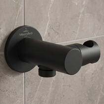 Шлангове підключення Villeroy & Boch Universal Showers TVC000462000K5 з тримачем ручного душу, чорний матовий, фото №1