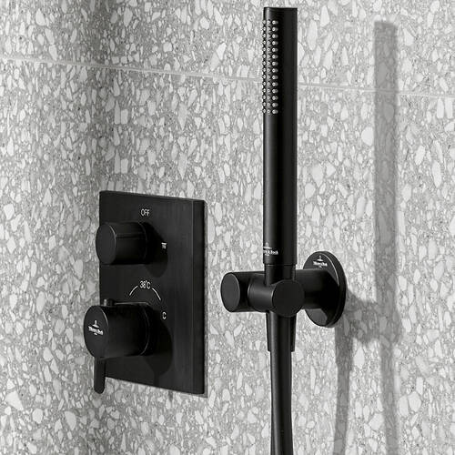 Шлангове підключення Villeroy & Boch Universal Showers TVC000462000K5 з тримачем ручного душу, чорний матовий, фото 4