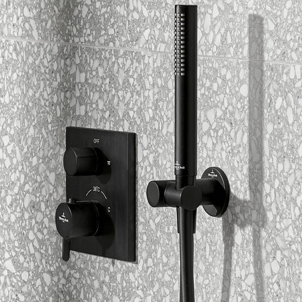 Шлангове підключення Villeroy & Boch Universal Showers TVC000462000K5 з тримачем ручного душу, чорний матовий, фото 4