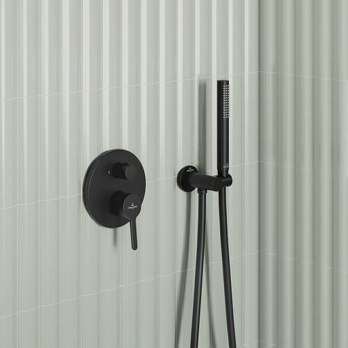 Шлангове підключення Villeroy & Boch Universal Showers TVC000462000K5 з тримачем ручного душу, чорний матовий, фото 5