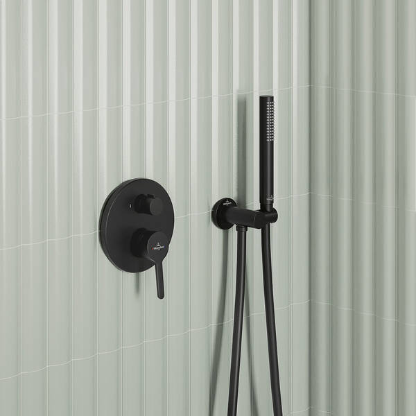 Шлангове підключення Villeroy & Boch Universal Showers TVC000462000K5 з тримачем ручного душу, чорний матовий, фото 5