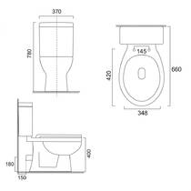 Унітаз-компакт Primera Carlos PC001C010W з кришкою soft-close, білий, фото №3